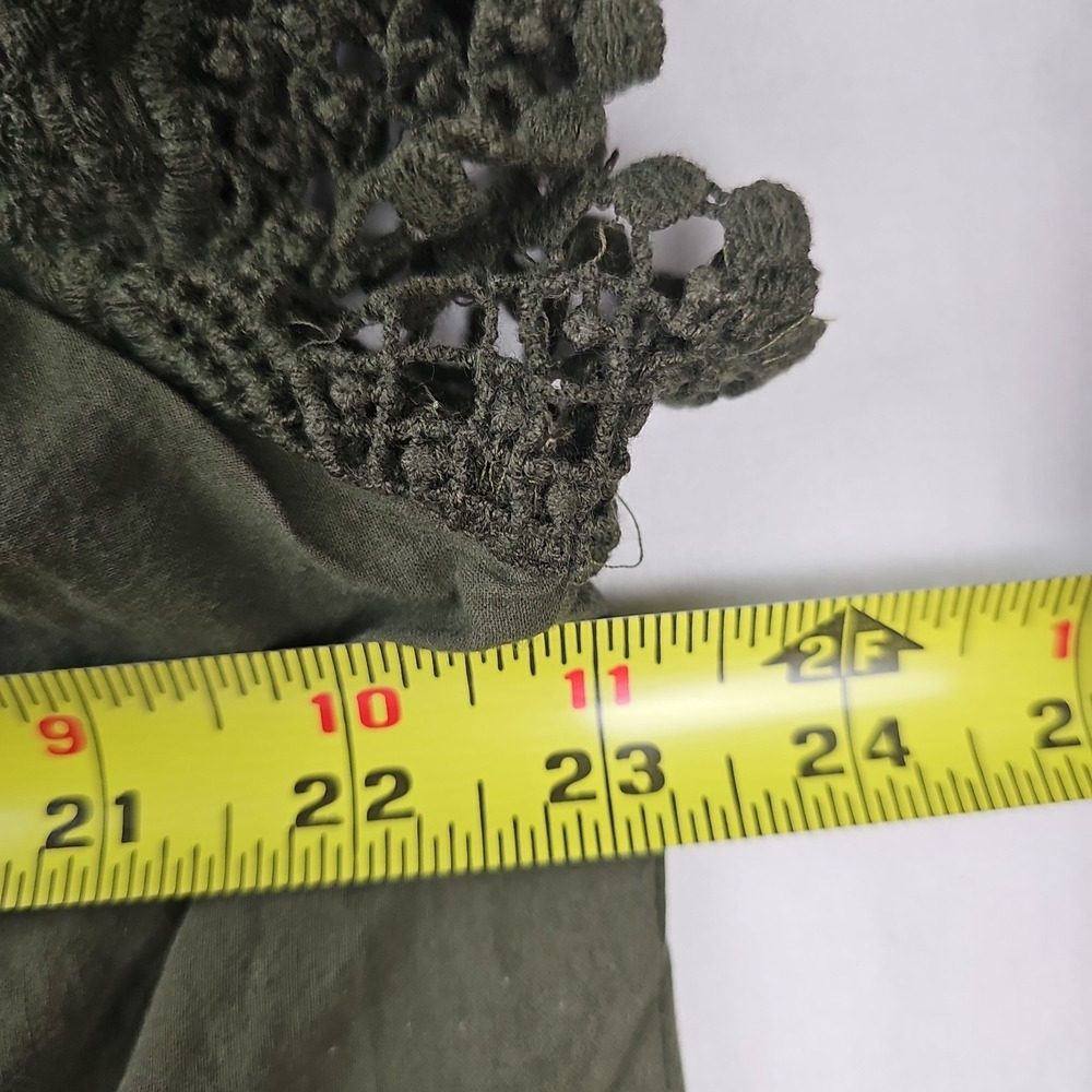 Just Found Women's Size 2X Shift Dress Olive Green Peasant Embroidered  Boho - Picture 10 of 11